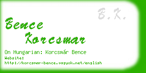 bence korcsmar business card